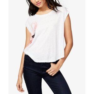 Rachel Rachel Roy Flamingo Graphic White T-Shirt